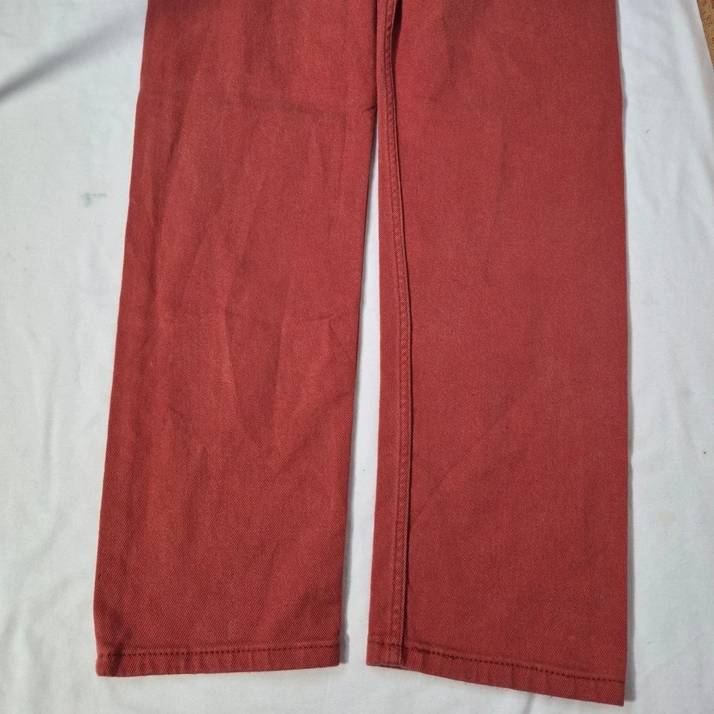 Levi's 502 Taper Jeans Mens 36x32 (38‎ x 31) Orange Regular Fit Stretch Denim
